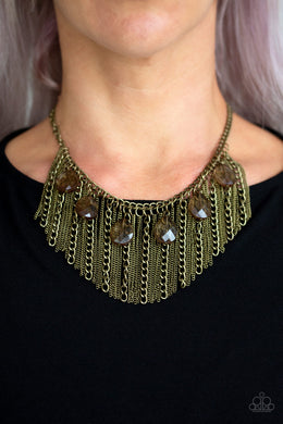 Vixen Conviction Brass Necklace Paparazzi Accessories