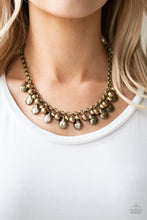 Load image into Gallery viewer, Stage Stunner Brass Necklace Paparazzi Accessories