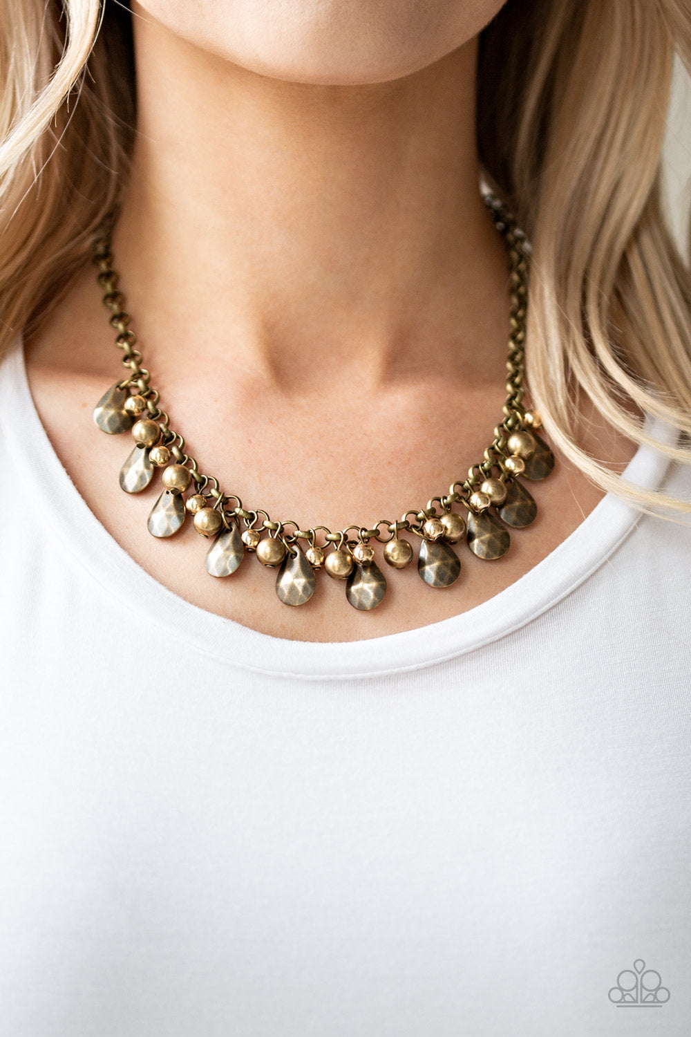 Stage Stunner Brass Necklace Paparazzi Accessories
