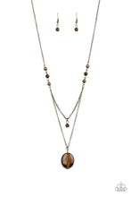Load image into Gallery viewer, Time To Hit The Roam Brass Tiger&#39;s Eye Necklace Paparazzi Accessories
