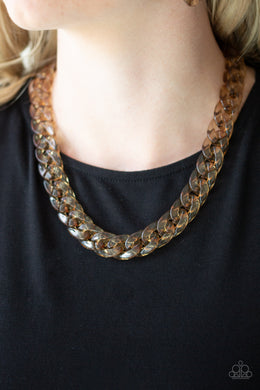 Put it on Ice Brass Acrylic Necklace Paparazzi Accessories