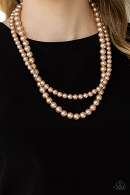 Woman Of The Century Brown Pearl Necklace Paparazzi Accessories