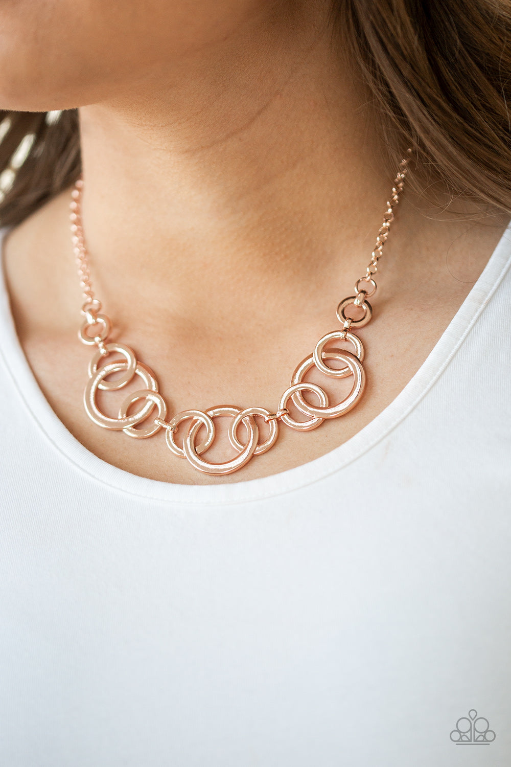 Going In Circles Rose Gold Necklace Paparazzi Accessories
