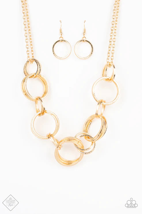 Jump Into the Ring Gold Necklace Paparazzi Accessories