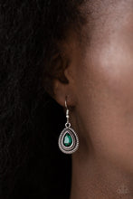 Load image into Gallery viewer, Sheen Queen Green Rhinestone Necklace Paparazzi Accessories