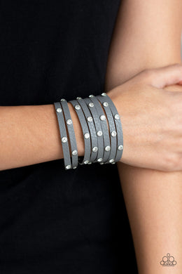 Sass Squad Silver Leather Bracelet Paparazzi Accessories