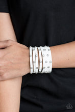 Load image into Gallery viewer, Sass Squad White Leather Bracelet Paparazzi Accessories