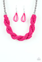 Load image into Gallery viewer, Savannah Surfin Pink Seed Bead Necklace Paparazzi Accessories
