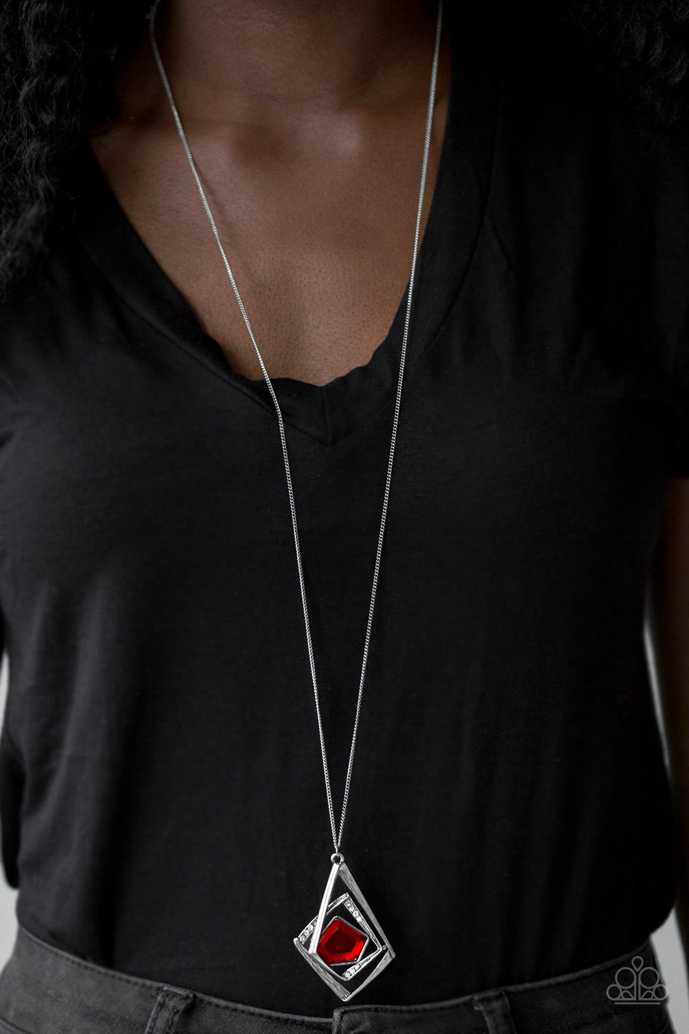 A MODERN Citizen Red Rhinestone Necklace Paparazzi Accessories