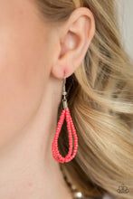 Load image into Gallery viewer, Savannah Surfin Orange Seed Bead Necklace Paparazzi Accessories