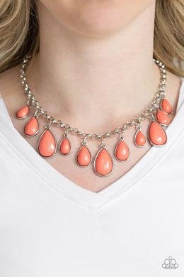 Jaw Dropping Diva Orange Necklace Paparazzi Accessories