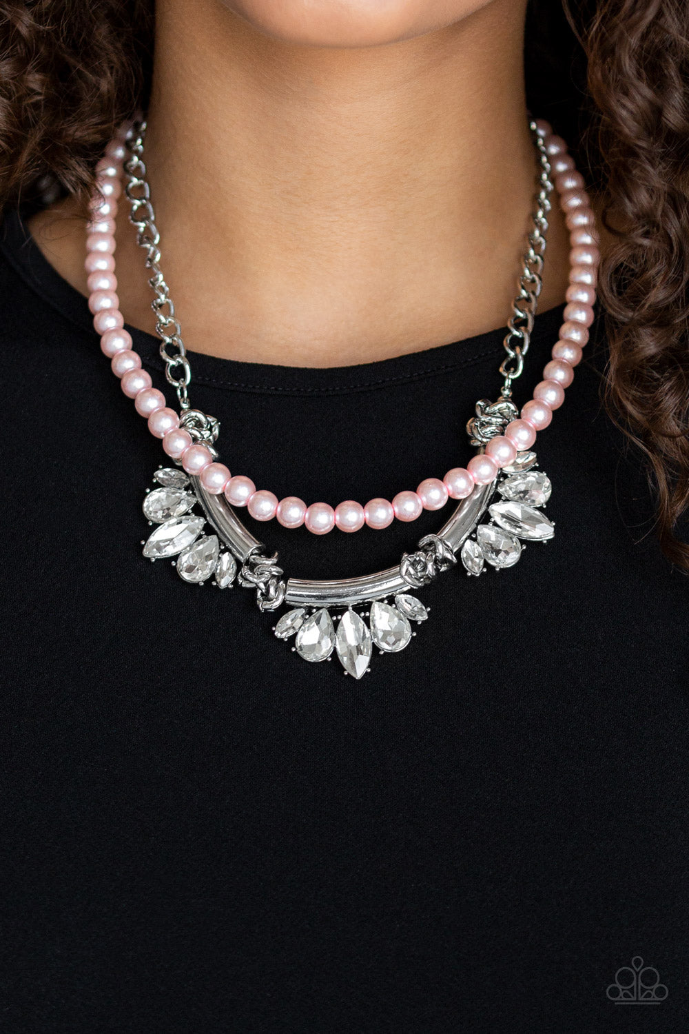 Bow Before the Queen - Pink Pearl Necklace Paparazzi Accessories