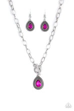 Load image into Gallery viewer, Queen Sheen Pink Rhinestone Toggle Necklace Paparazzi Accessories