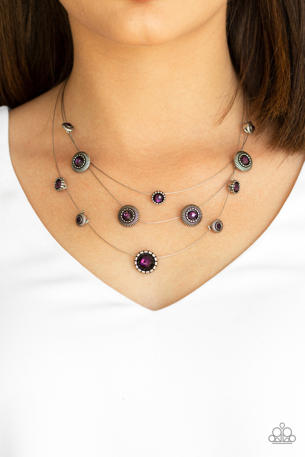 Sheer Thing! Purple  Rhinestone Necklace Paparazzi Accessories