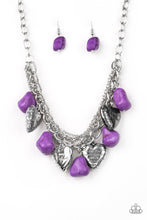 Load image into Gallery viewer, Change Of Heart Purple  Stone Heart Necklace Paparazzi Accessories
