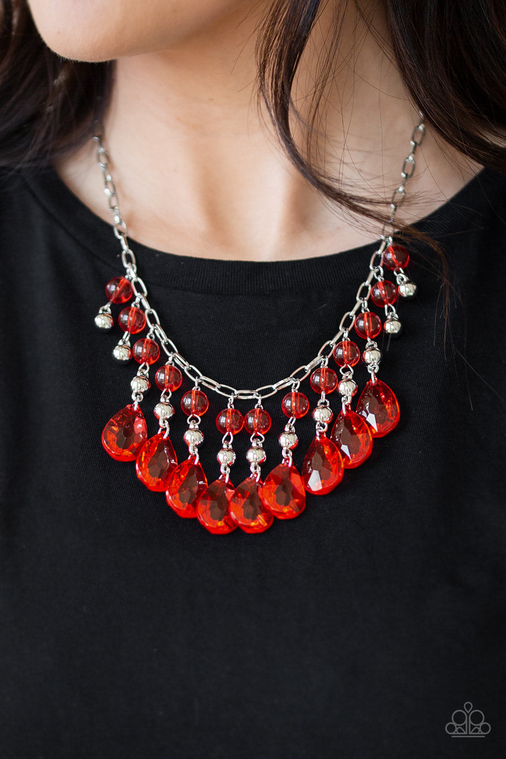 Beauty School Drop Out - Red Necklace Paparazzi Accessories