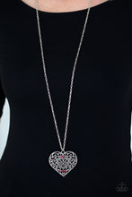 Load image into Gallery viewer, Classic Casanova Red Rhinestone Heart Necklace Paparazzi Accessories