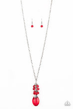 Load image into Gallery viewer, Crystal Cascade Red Necklace Paparazzi Accessories