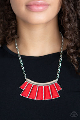 Glamour Goddess Red Necklace Paparazzi Accessories
