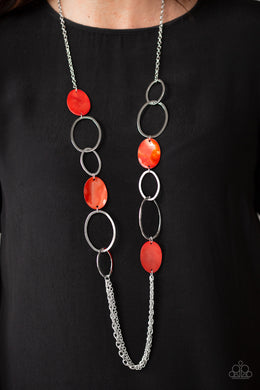 Kaleidoscope Coasts Red Necklace Paparazzi Accessories