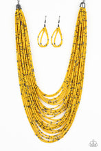 Load image into Gallery viewer, Rio Rainforest Yellow Seed Bead Necklace Paparazzi Accessories