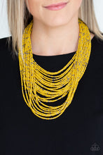 Load image into Gallery viewer, Rio Rainforest - Yellow Seed Bead Necklace Paparazzi Accessories