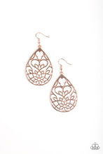 Load image into Gallery viewer, Lovely Lotus Rose Gold Earring Paparazzi Accessories