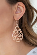 Load image into Gallery viewer, Lovely Lotus Rose Gold Earring Paparazzi Accessories