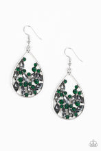 Load image into Gallery viewer, Cash or Crystal? Green Rhinestone Earring Paparazzi Accessories