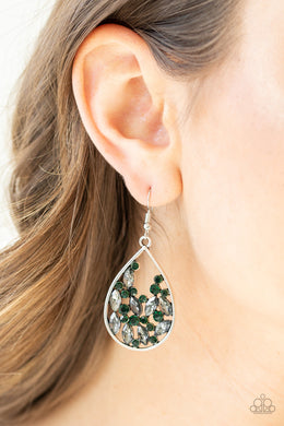 Cash or Crystal? Green Rhinestone Earring Paparazzi Accessories