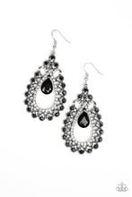 Load image into Gallery viewer, All About Business Black Rhinestone Earring Paparazzi Accessories