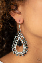 Load image into Gallery viewer, All About Business Black Rhinestone Earring Paparazzi Accessories