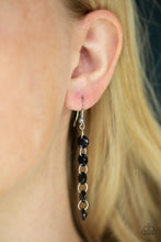 Load image into Gallery viewer, Trickle Down Effect Black Earring Paparazzi Accessories