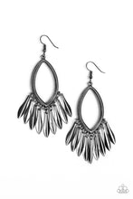 Load image into Gallery viewer, My Flair Lady Black Gunmetal Earrings Paparazzi Accessories