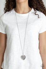 Load image into Gallery viewer, Victorian Valentine Silver Necklace Paparazzi Accessories