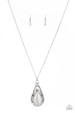 Load image into Gallery viewer, Enchanted Eden Silver Cat&#39;s Eye Necklace Paparazzi Accessories