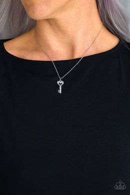 Lock Up Your Valuables White Necklace Paparazzi Accessories