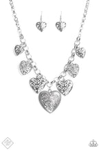 Load image into Gallery viewer, Love Lockets Silver Heart Necklace Paparazzi Accessories