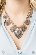 Load image into Gallery viewer, Love Lockets Silver Heart Necklace Paparazzi Accessories