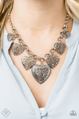 Love Lockets Silver Heart Necklace Paparazzi Accessories