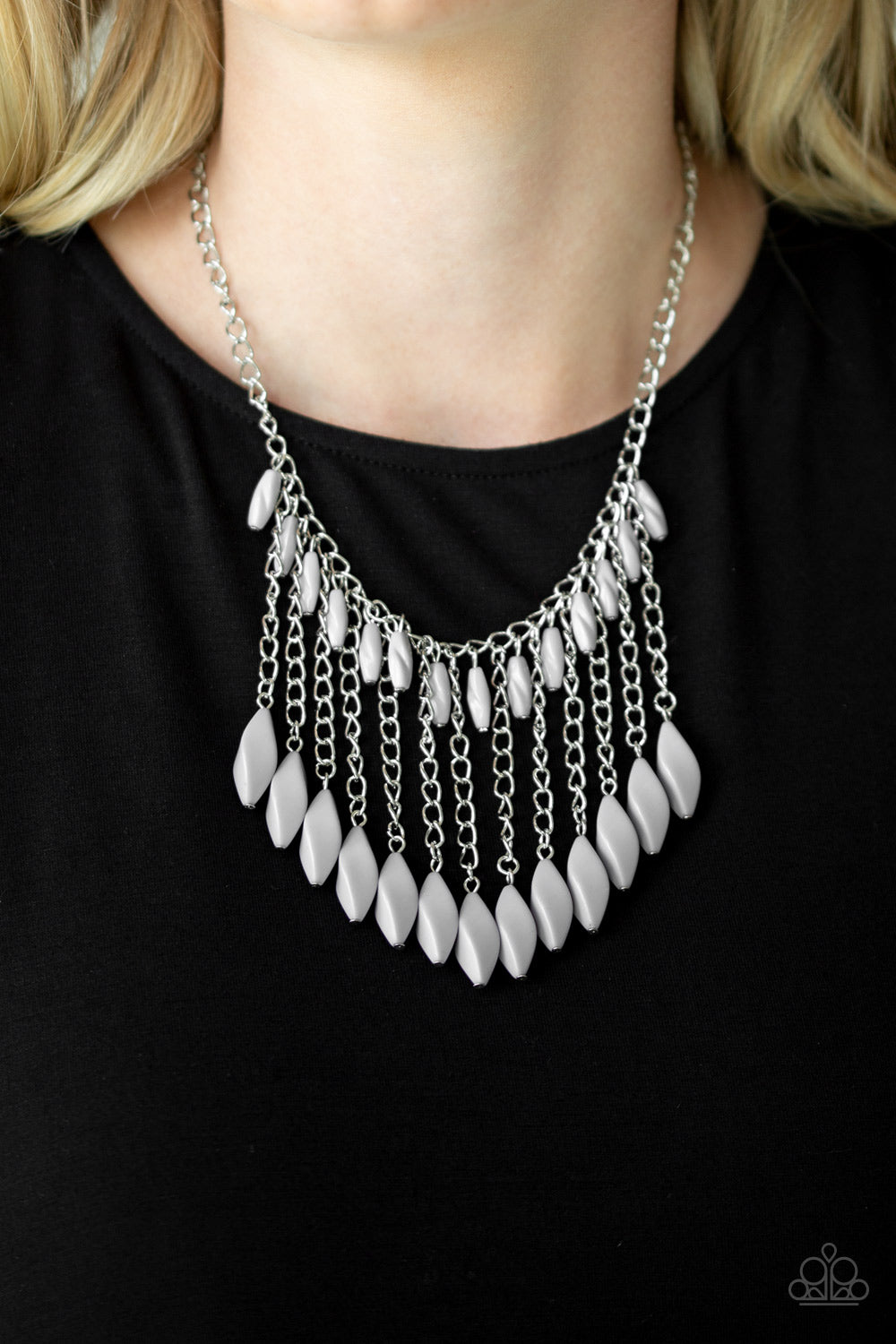 Venturous Vibes Silver Necklace Paparazzi Accessories