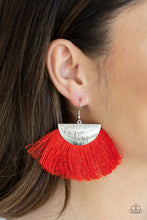Load image into Gallery viewer, Fox Trap Red Fringe Earring Paparazzi Accessories