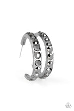 Load image into Gallery viewer, Welcome to Glam Town Black Hoop Earrings Paparazzi Accessories