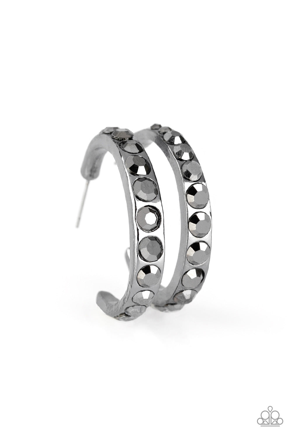 Welcome to Glam Town Black Hoop Earrings Paparazzi Accessories