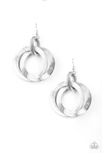 Load image into Gallery viewer, Retro Riviera Silver Acrylic Earring Paparazzi Accessories