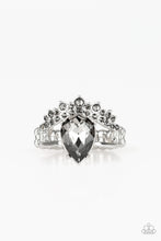 Load image into Gallery viewer, If The Crown Fits - Silver Rhinetone Ring Paparazzi Accessories