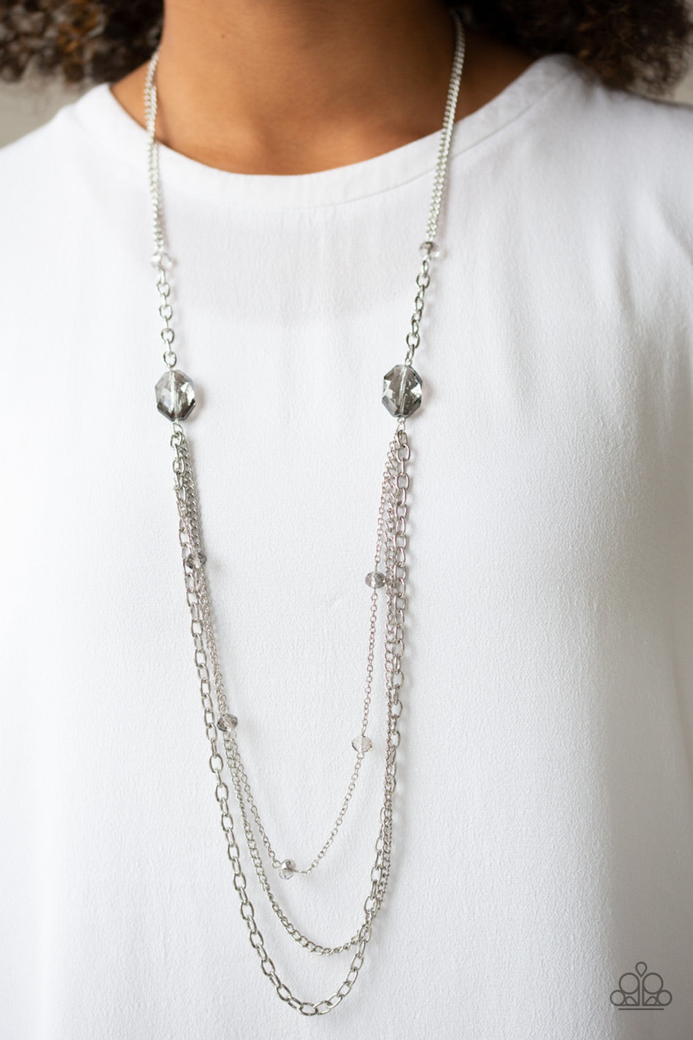 Dare to Dazzle Silver Necklace Paparazzi Accessories