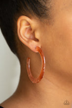 Load image into Gallery viewer, Haute Tamale Copper Acrylic Hoop Earrings Paparazzi Accessories