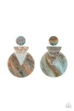 Load image into Gallery viewer, Head Under Watercolors Blue Acrylic Earring Paparazzi Accessories