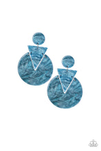 Load image into Gallery viewer, Head Under Watercolors Blue Acrylic Earring Paparazzi Accessories
